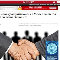 Fusiones y adquisiciones en Mxico crecieron 5% en primer trimestre